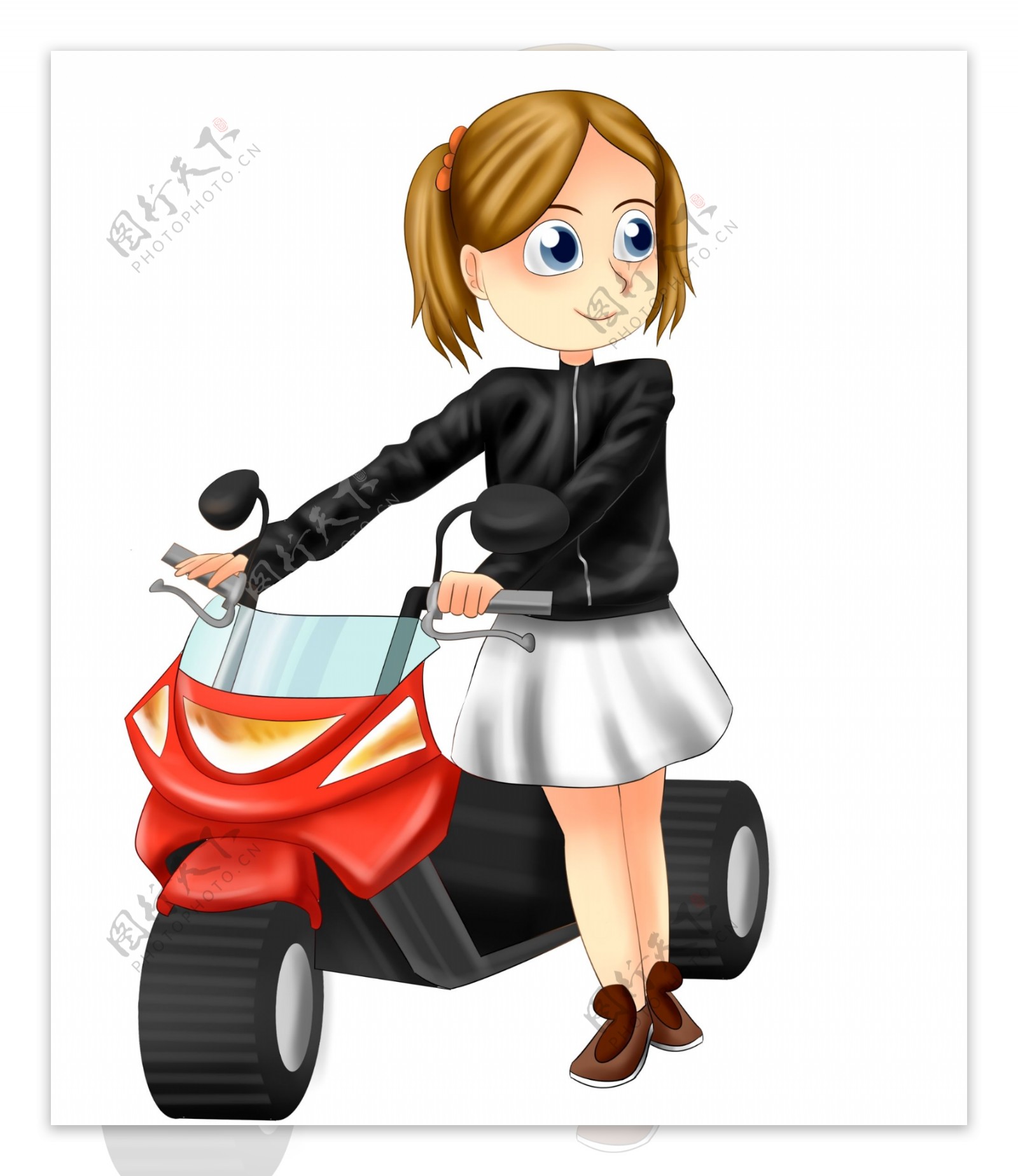 骑摩托车女孩