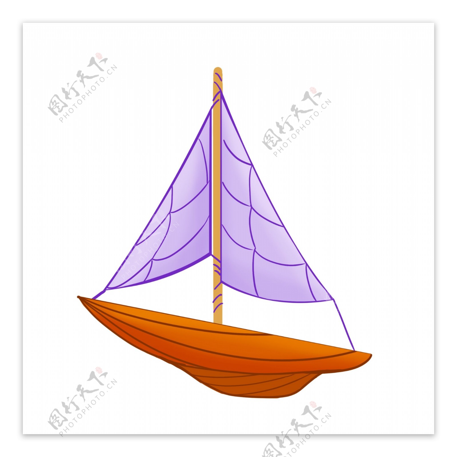 紫色帆船船只