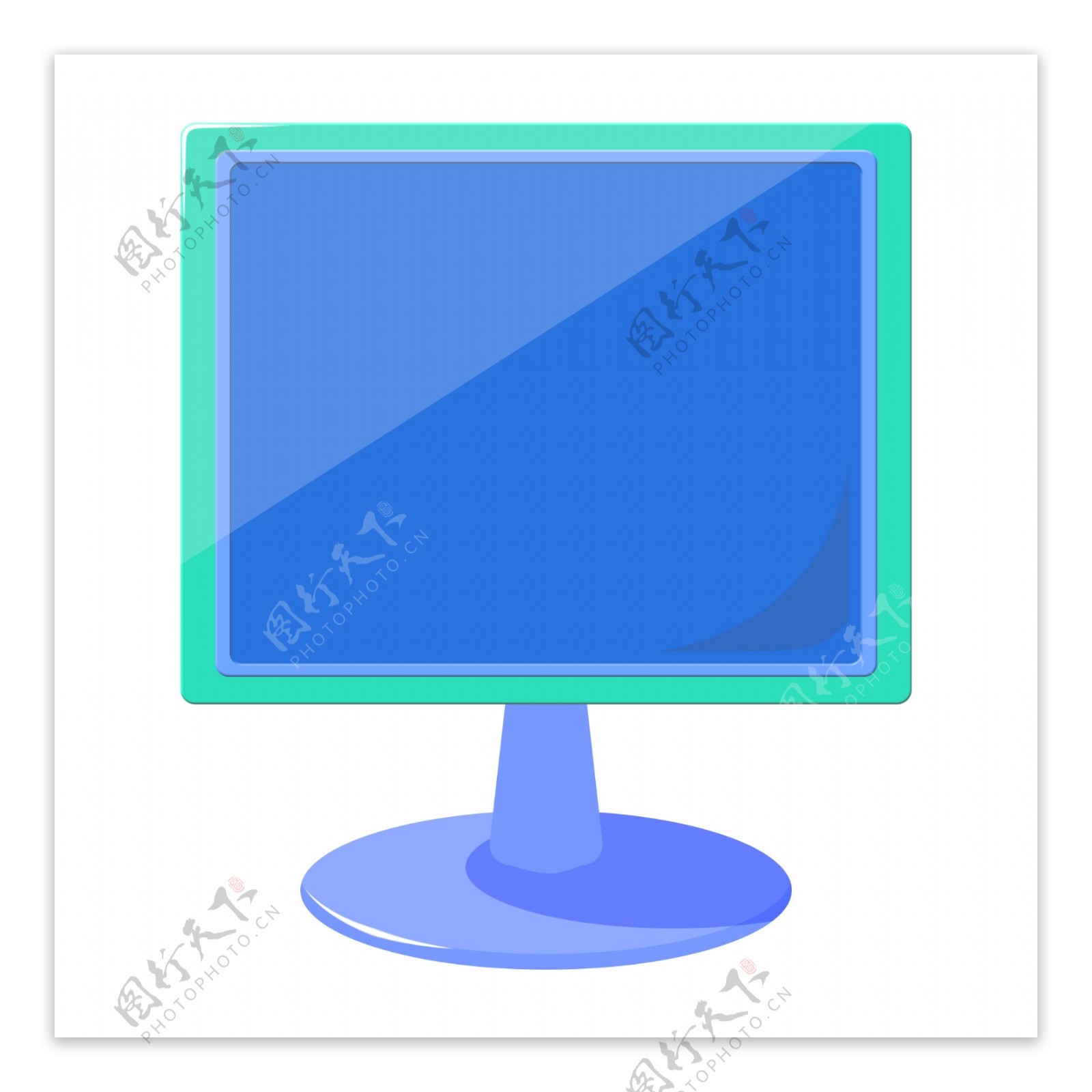 蓝色电脑显示屏
