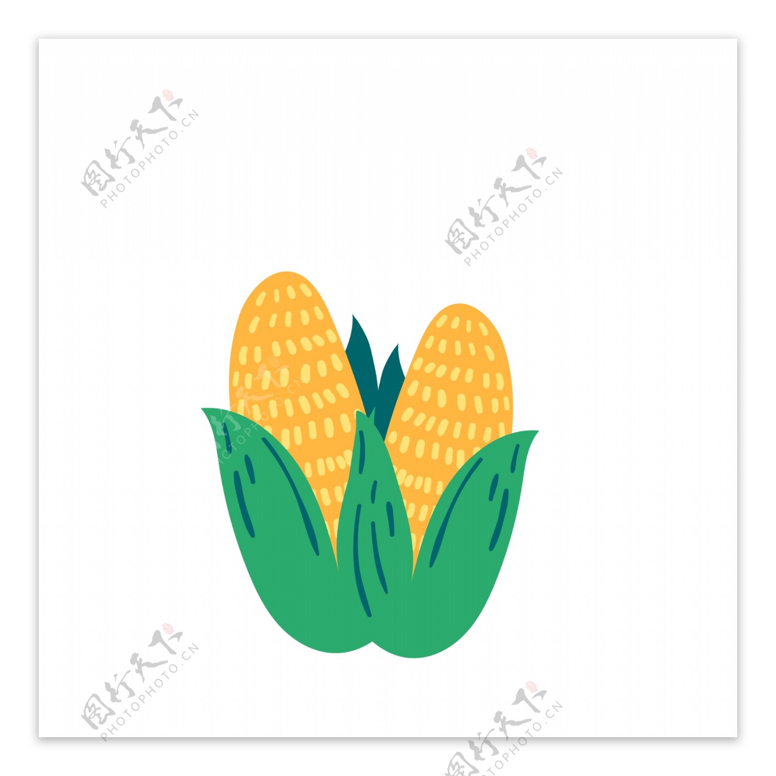 水果蔬菜玉米矢量卡通元素
