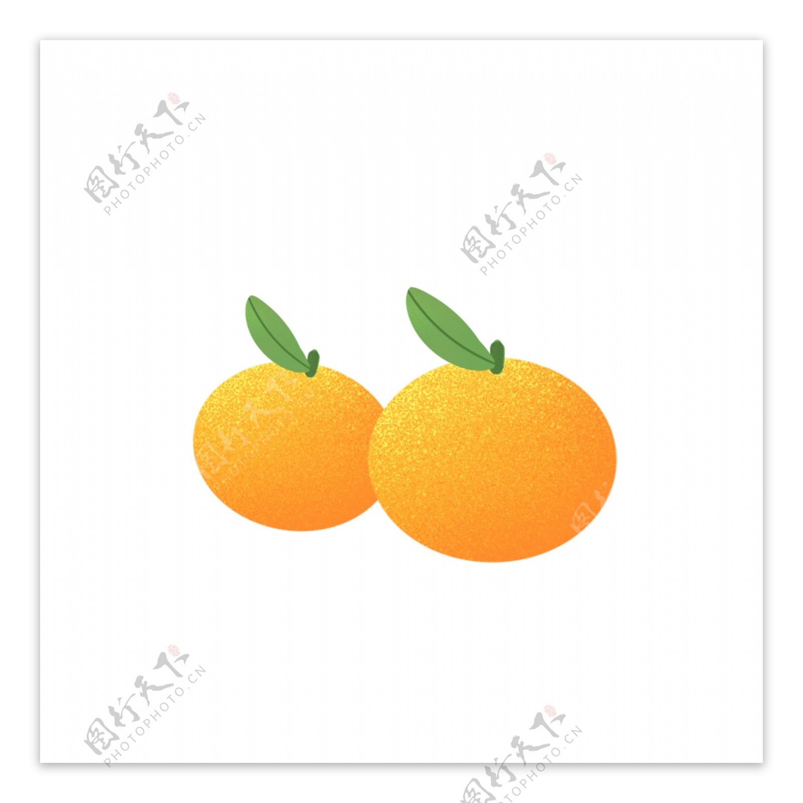 2个橙子图案元素