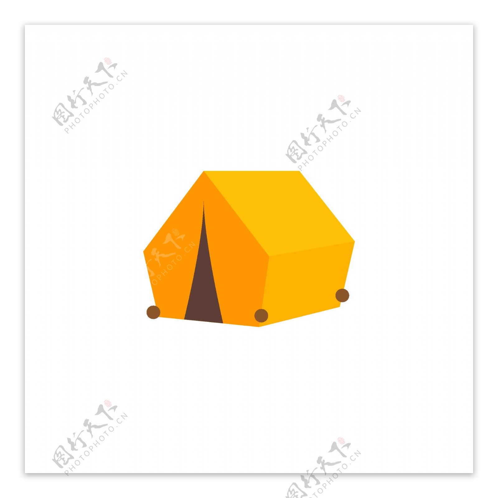 黄色帐篷图标