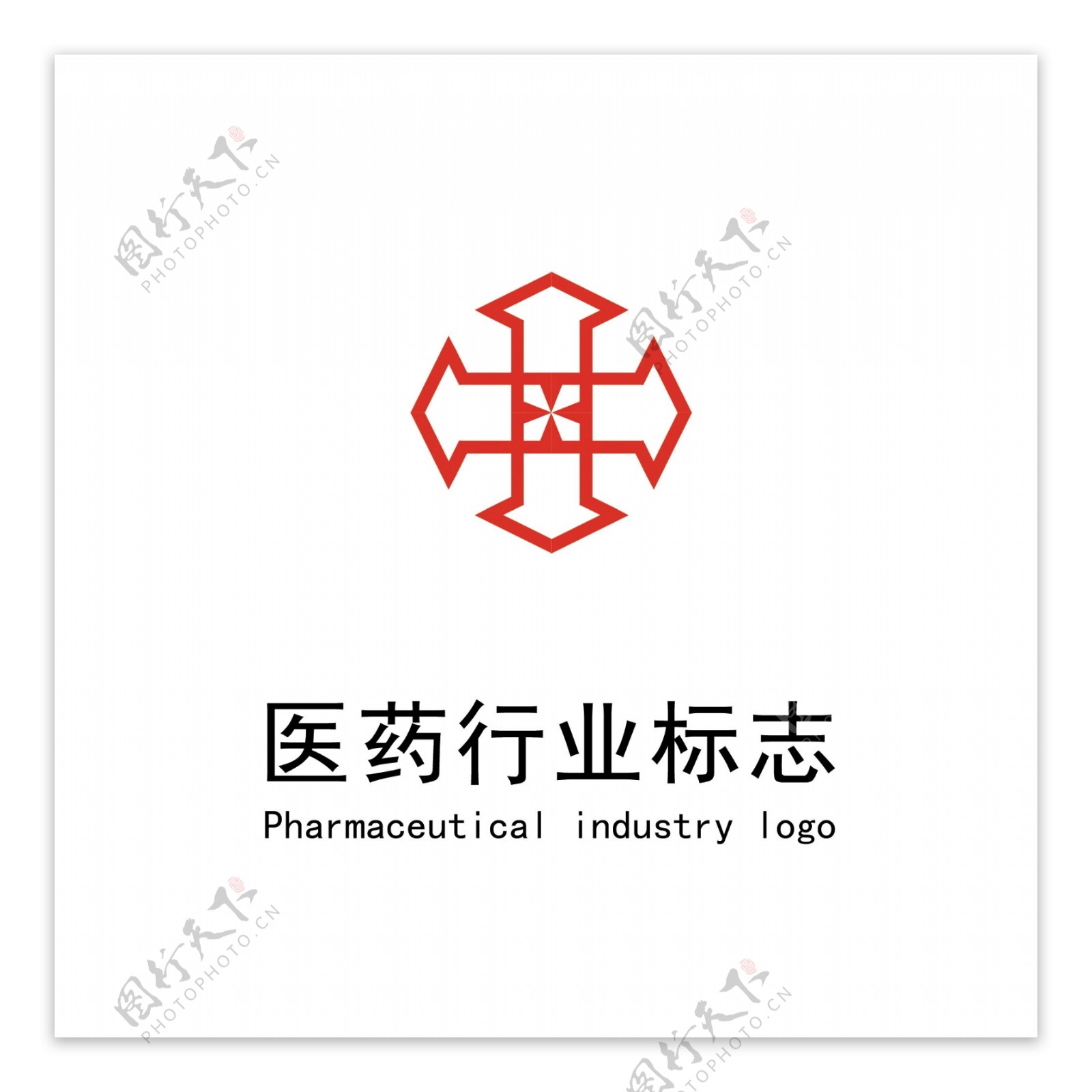 简约线条医药logo