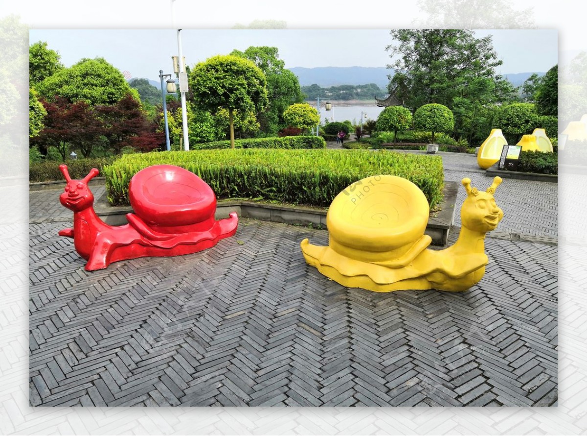 蜗牛创意雕塑公园座椅