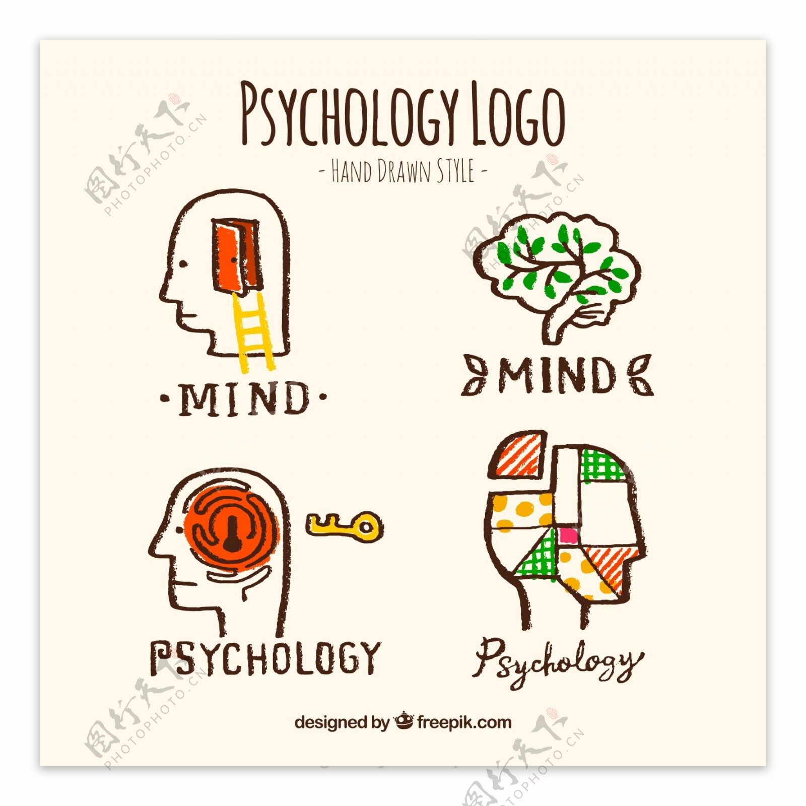 4款彩绘心理学标志