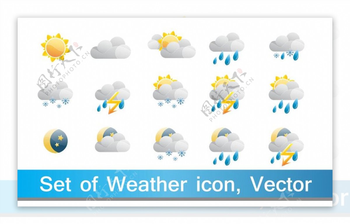 天气图标设计矢量素材