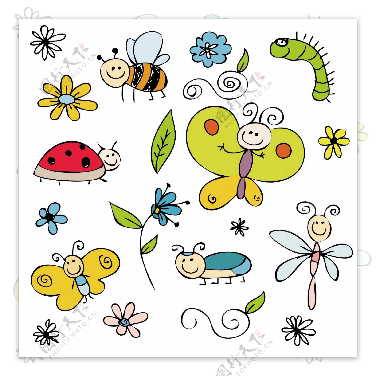 童装印花可爱卡通小昆虫