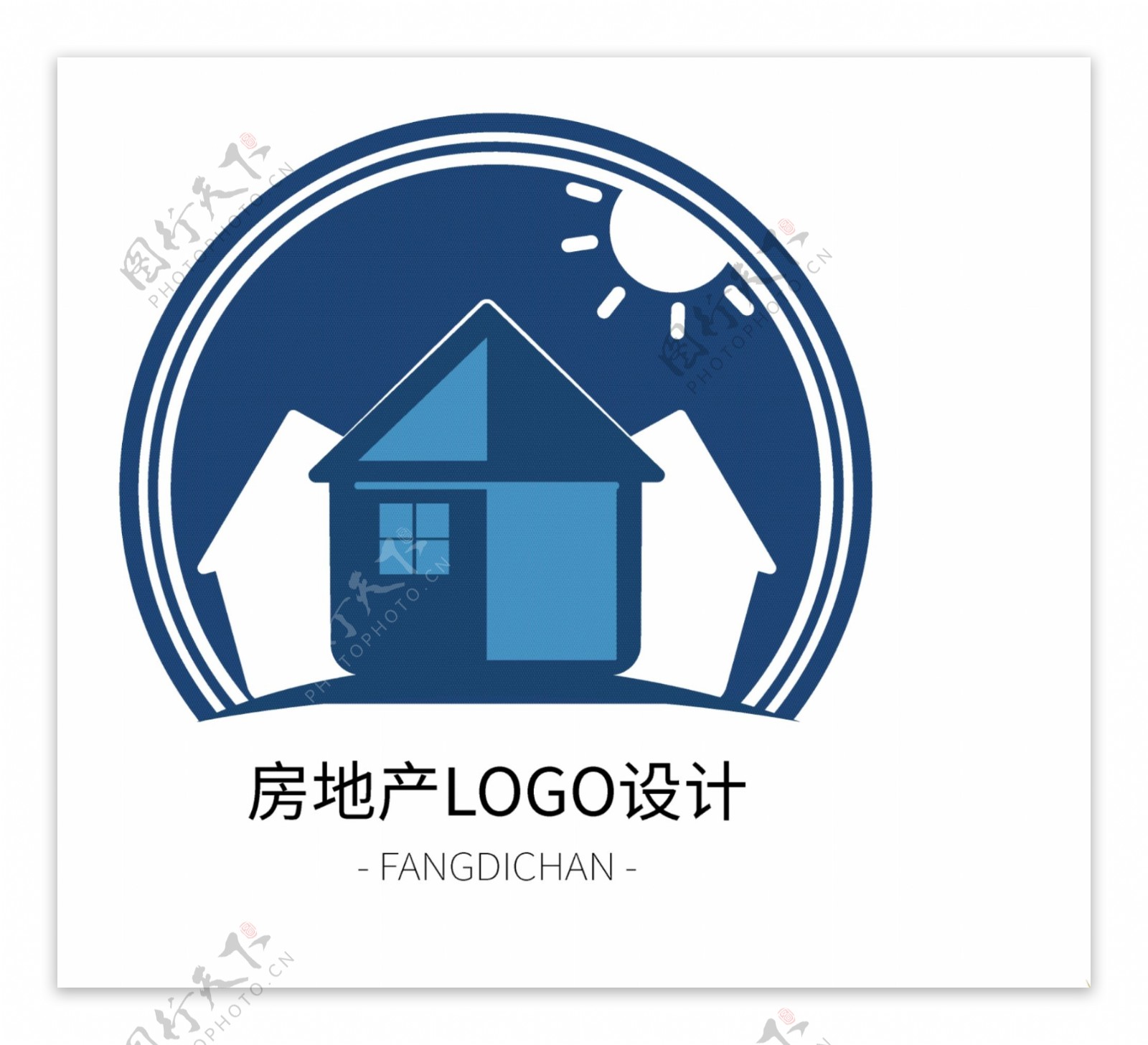 创意几何家园地产logo