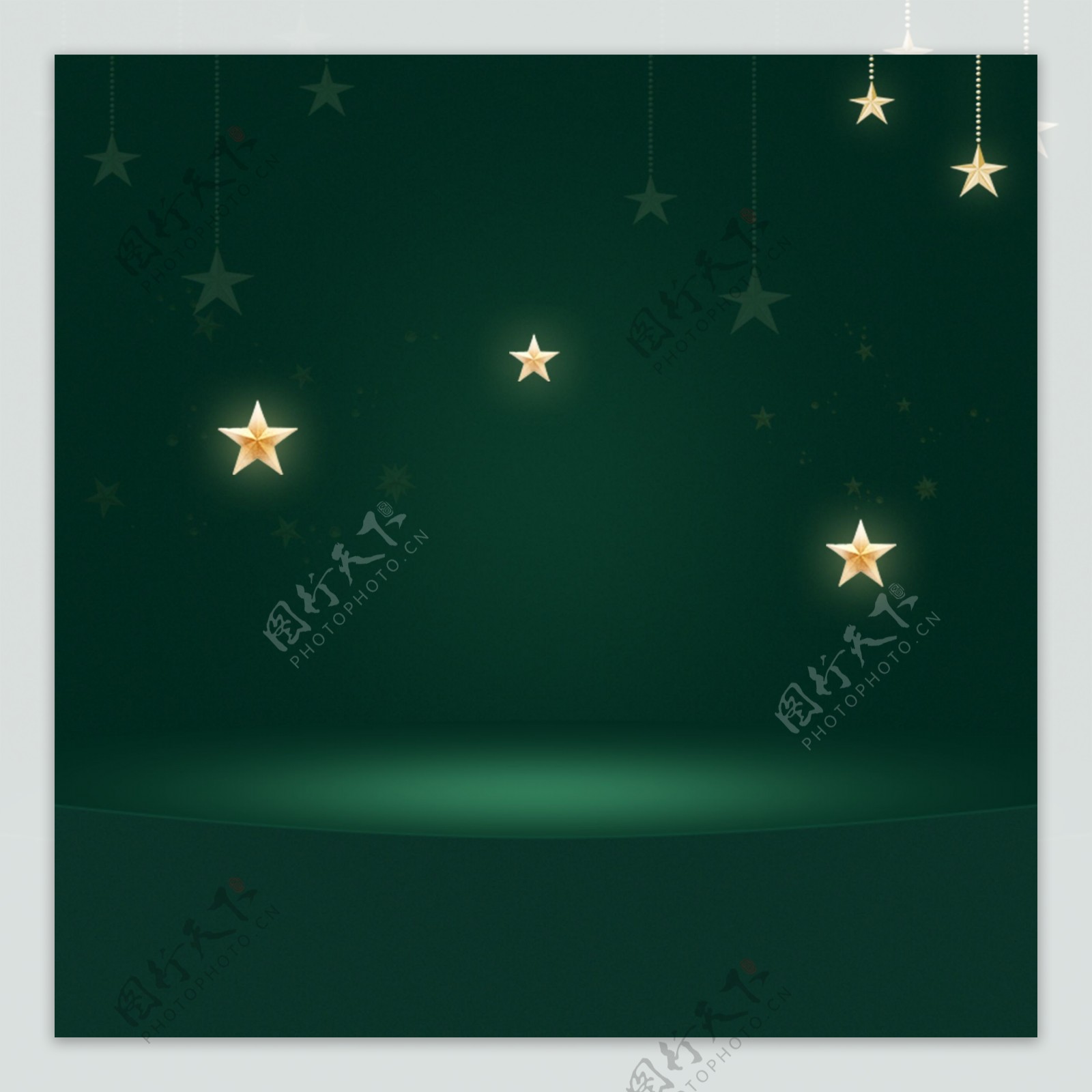 星星装饰的绿色主图背景