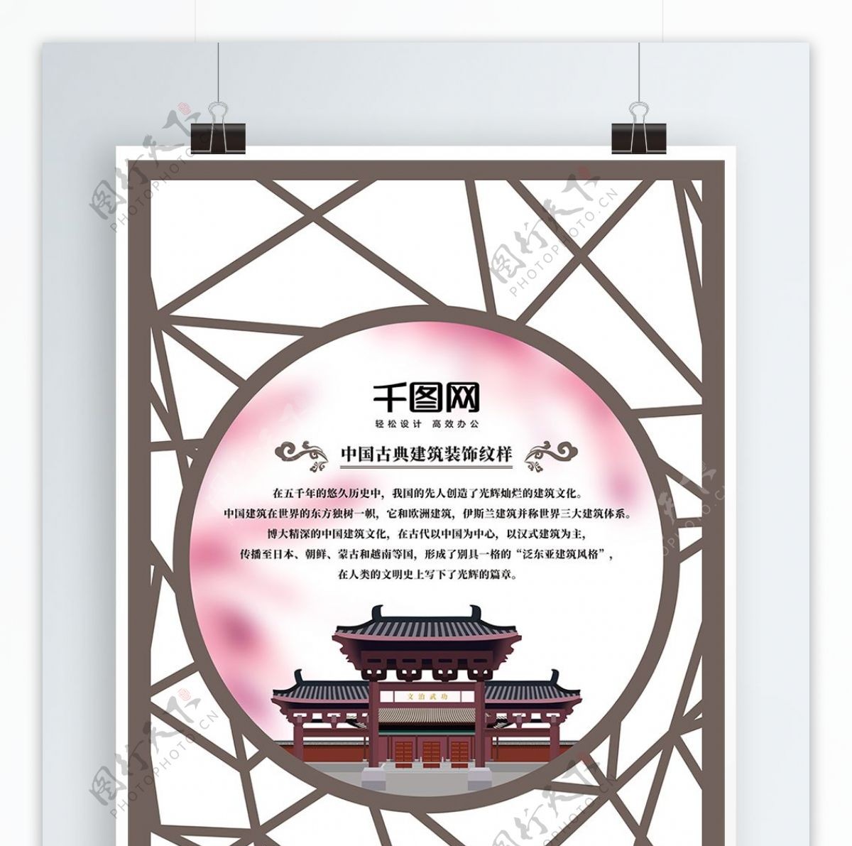 中国古典建筑装饰纹样海报