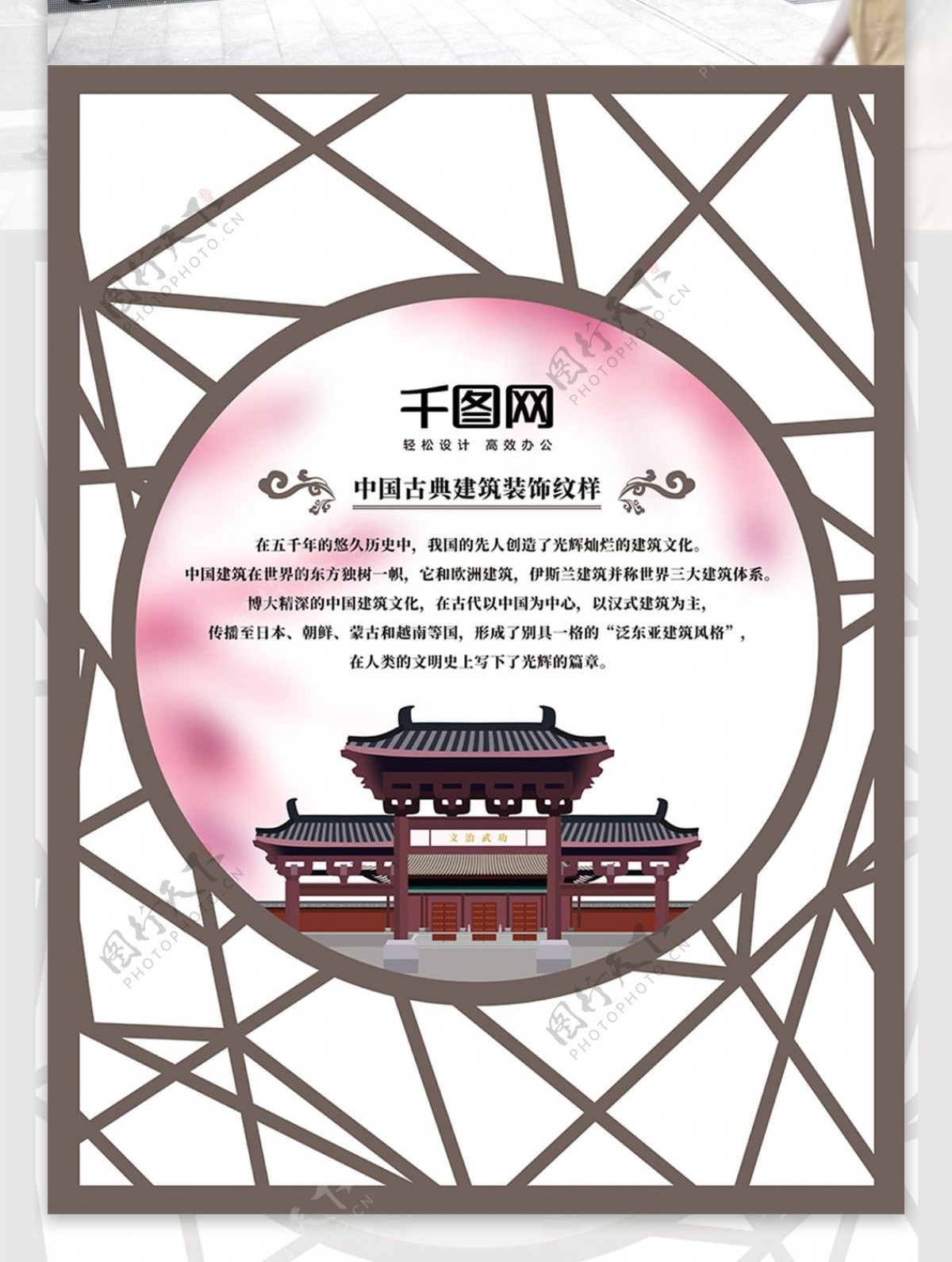 中国古典建筑装饰纹样海报