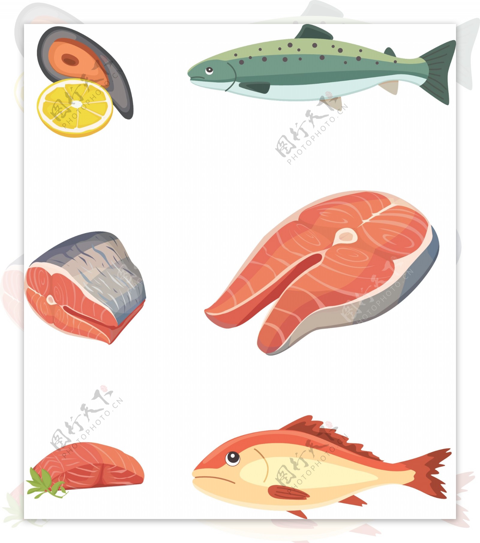 鱼类海鲜类元素