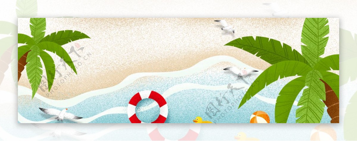 海洋沙滩夏日海报banner