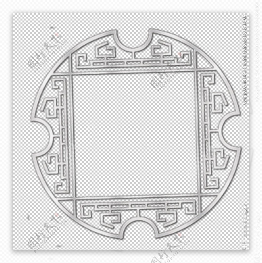 古风建筑圆框