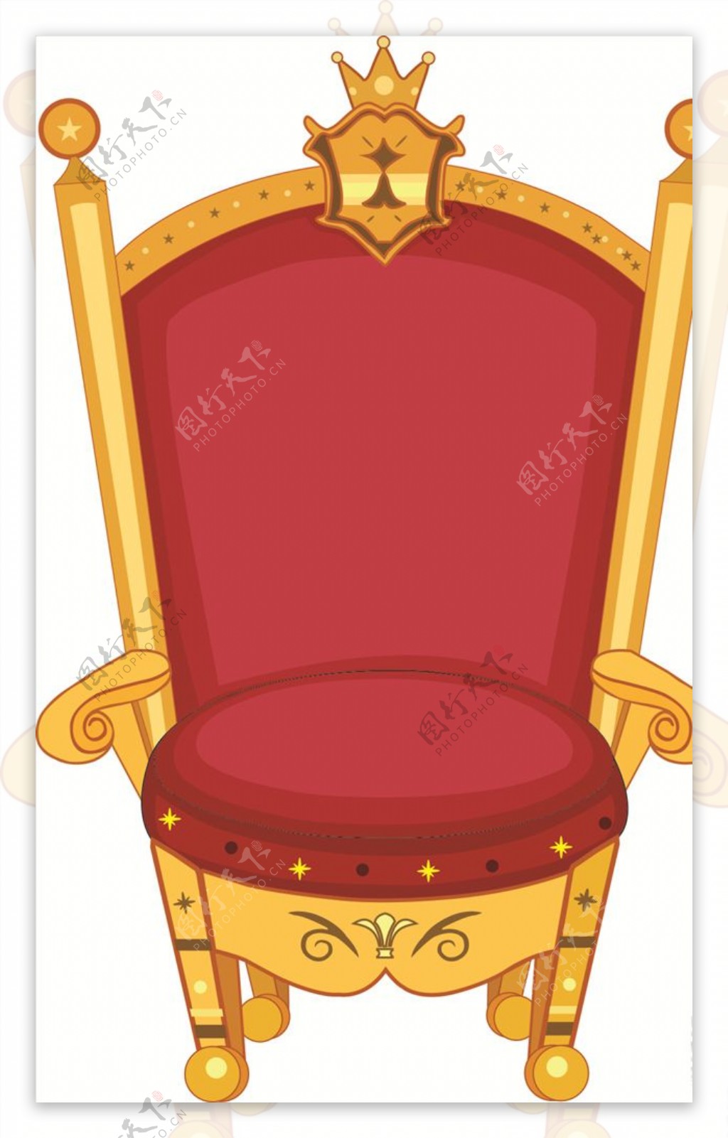 国王椅子卡通矢量