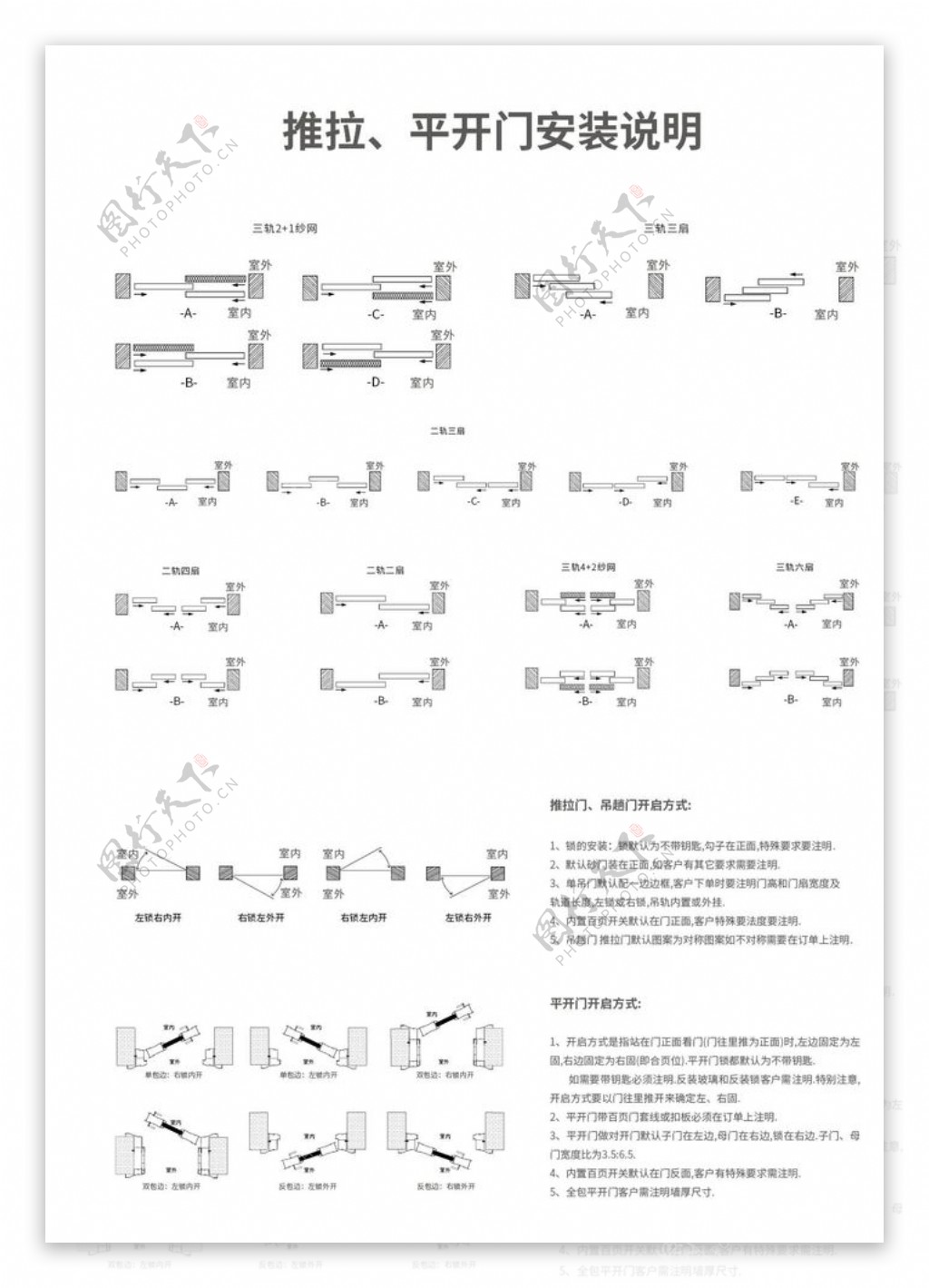 推拉平开门安装说明