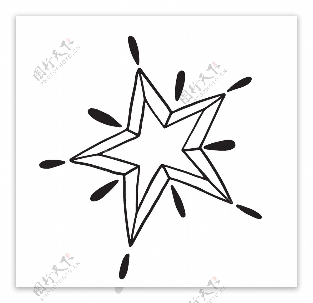 黑色创意五角星图案
