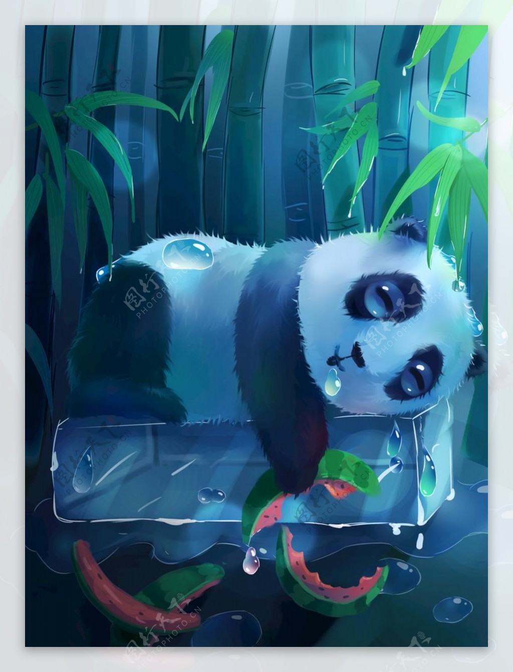 梦觉插画大熊猫