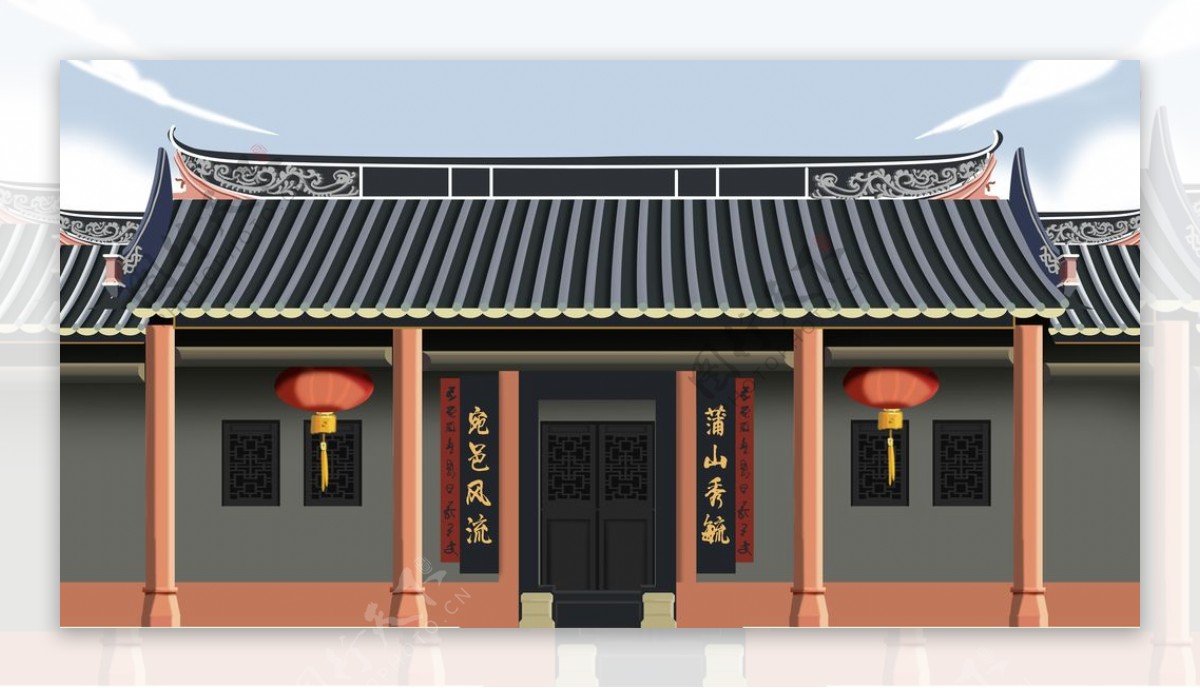 中国风建筑插画