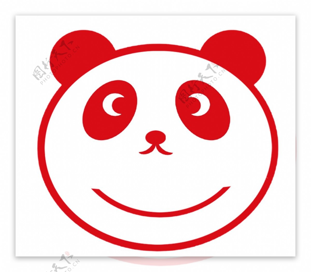 熊猫脸彩色简笔图