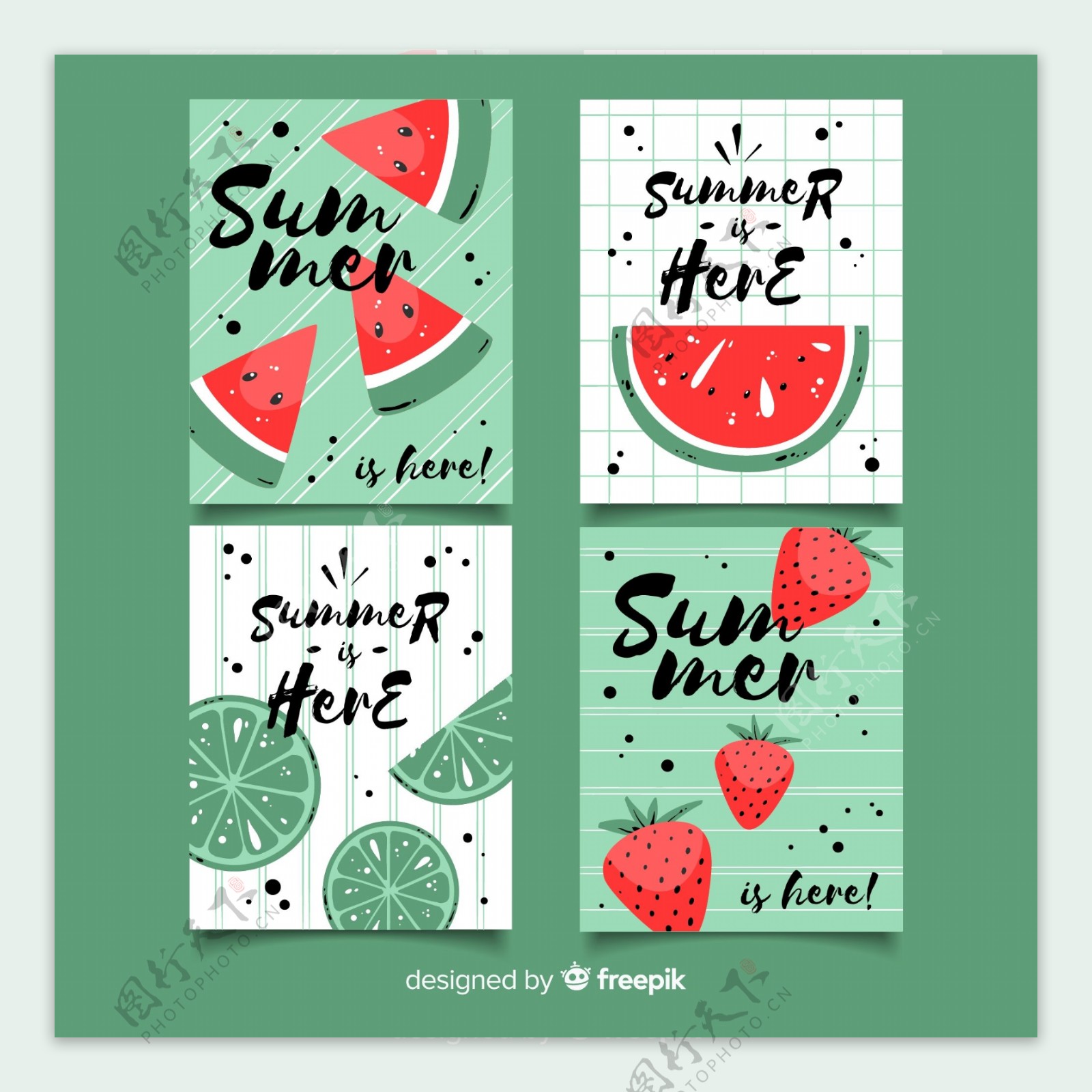 4款创意夏季西瓜和柠檬草莓