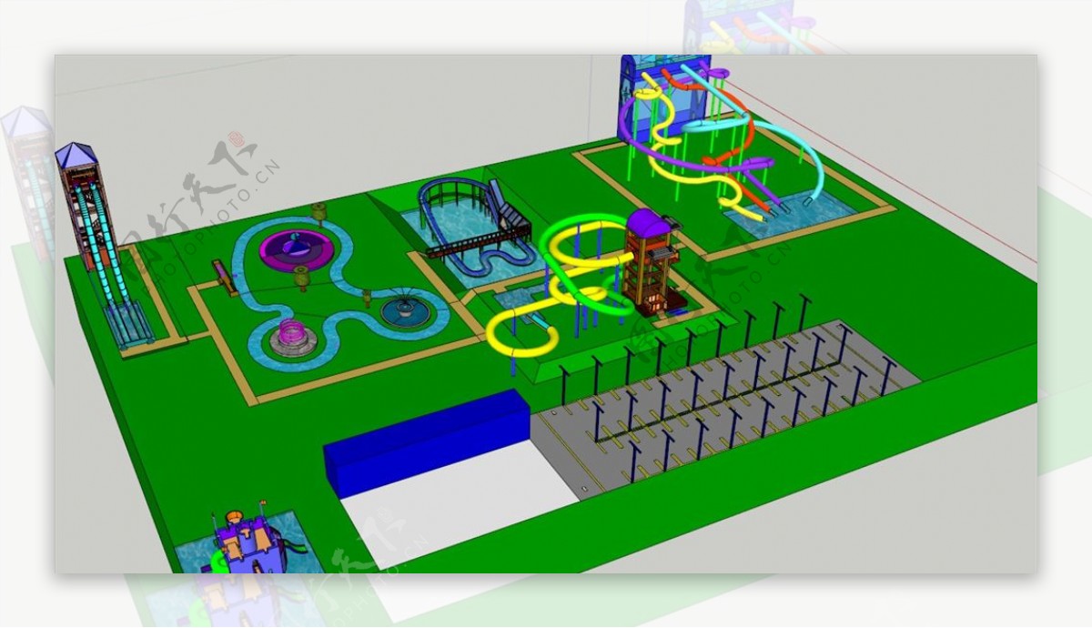 儿童小型游乐园3D模型