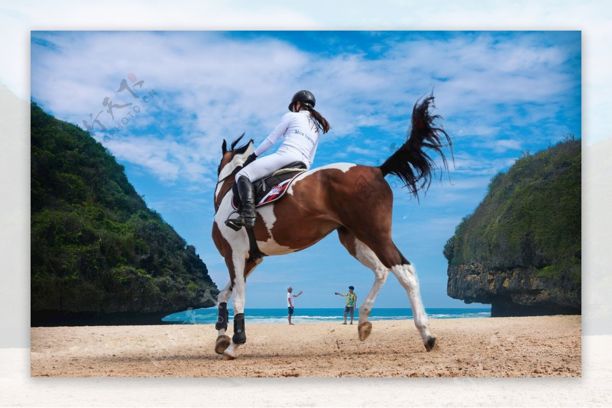 马海海滩骑手岩石骑术