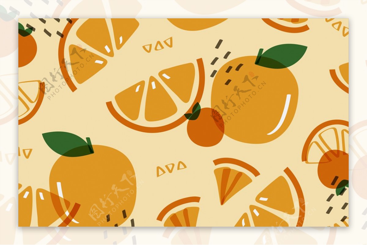 清新自然水果橙子背景底纹
