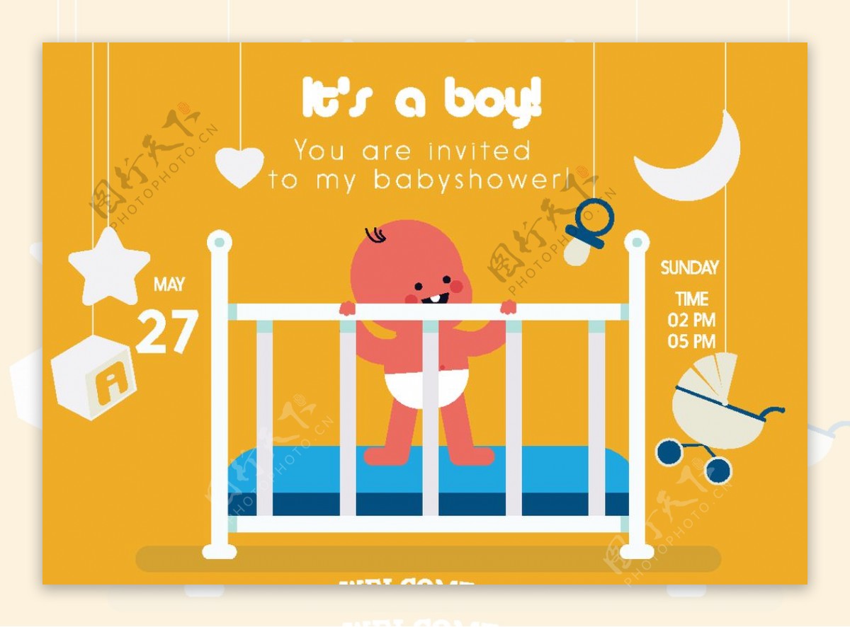 创意婴儿迎婴海报