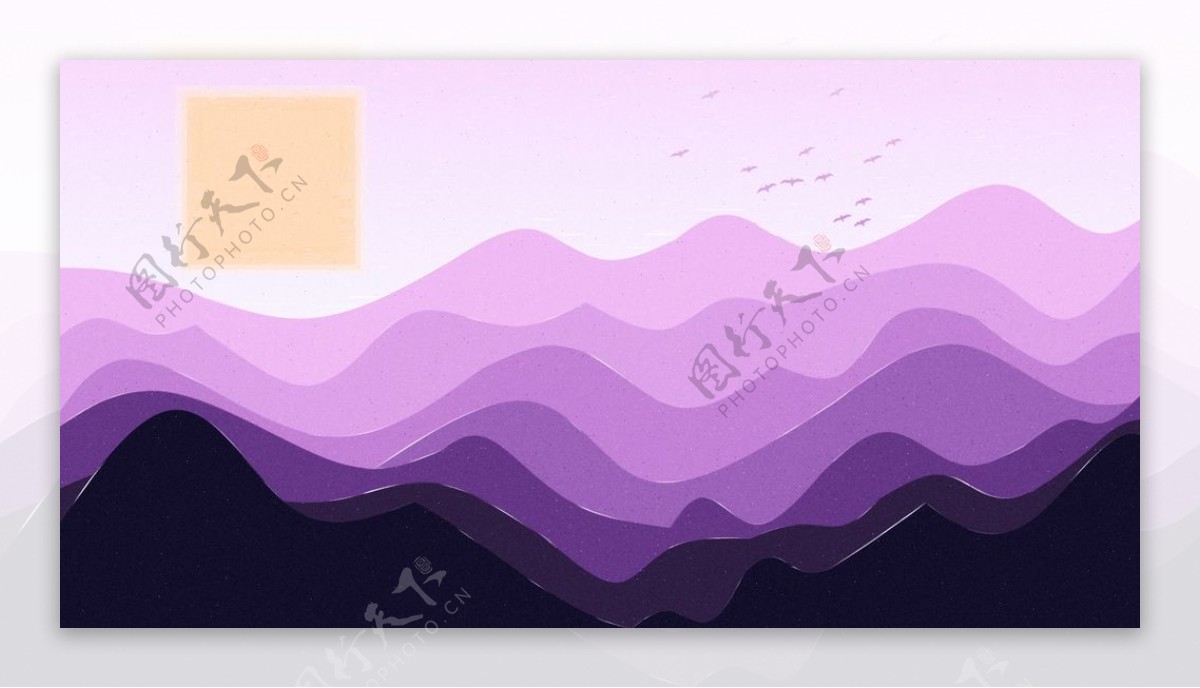 紫色动漫山