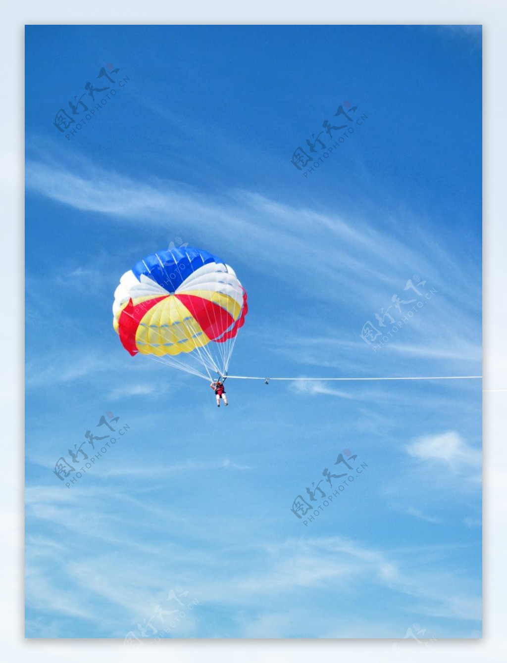 降落伞蓝天热气球摄影