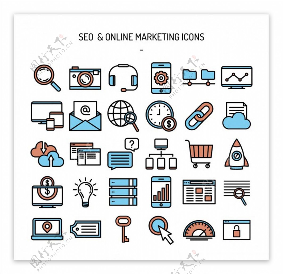 商务互联网数据推广图标icon
