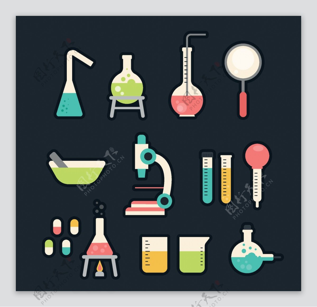 化学实验主题插画素材