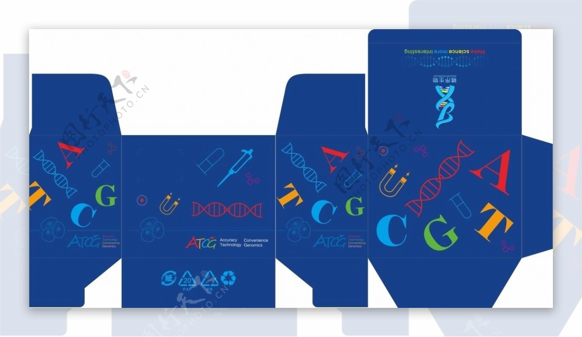 包装纸盒蓝色科技基因