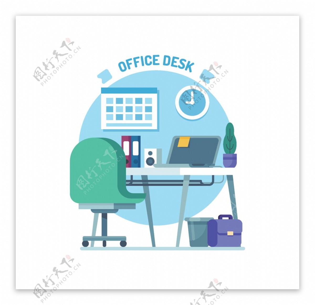 办公桌插图