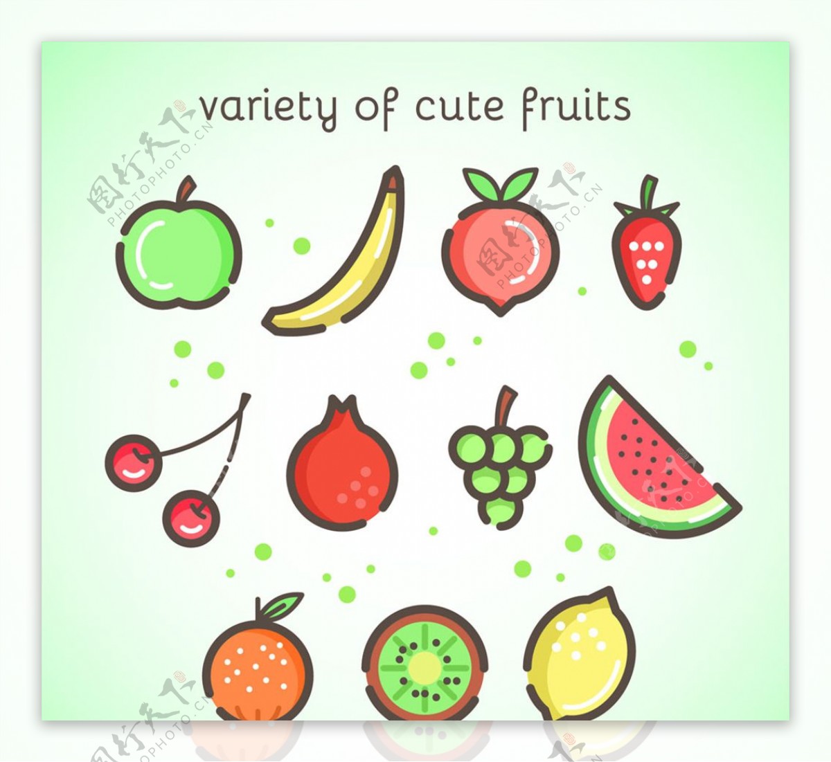 可爱水果设计矢量素材
