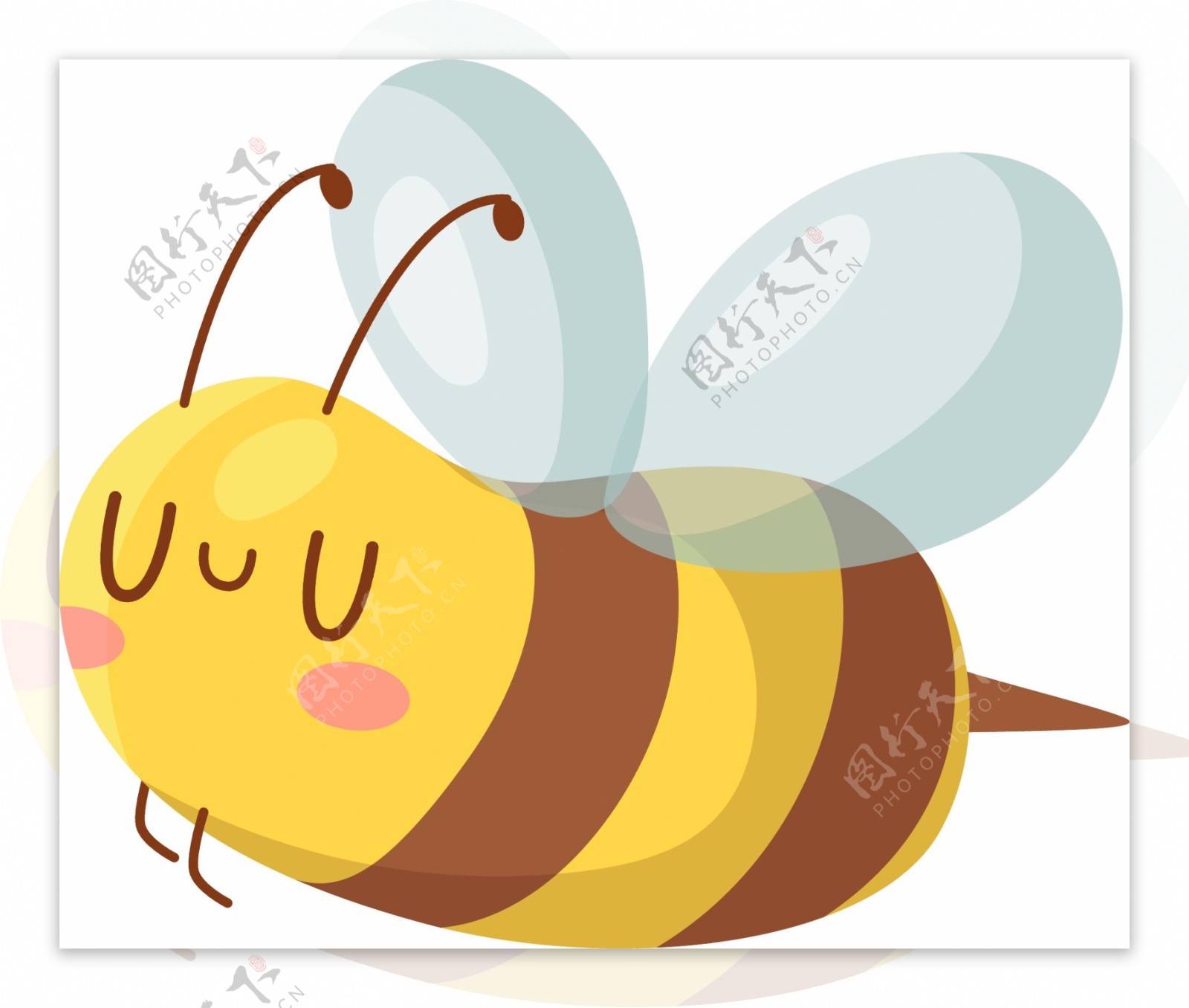 可爱卡通小动物小蜜蜂矢量