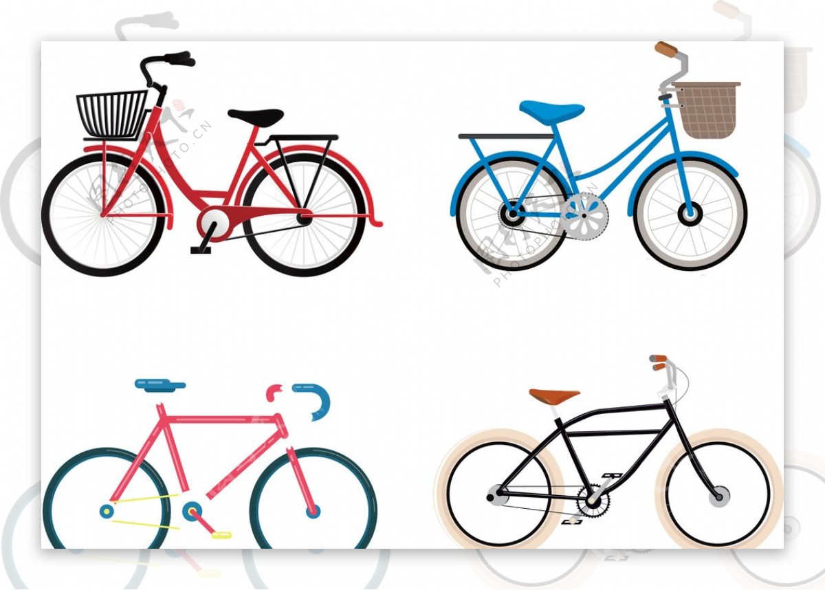 运动单车健身自行车矢量素材