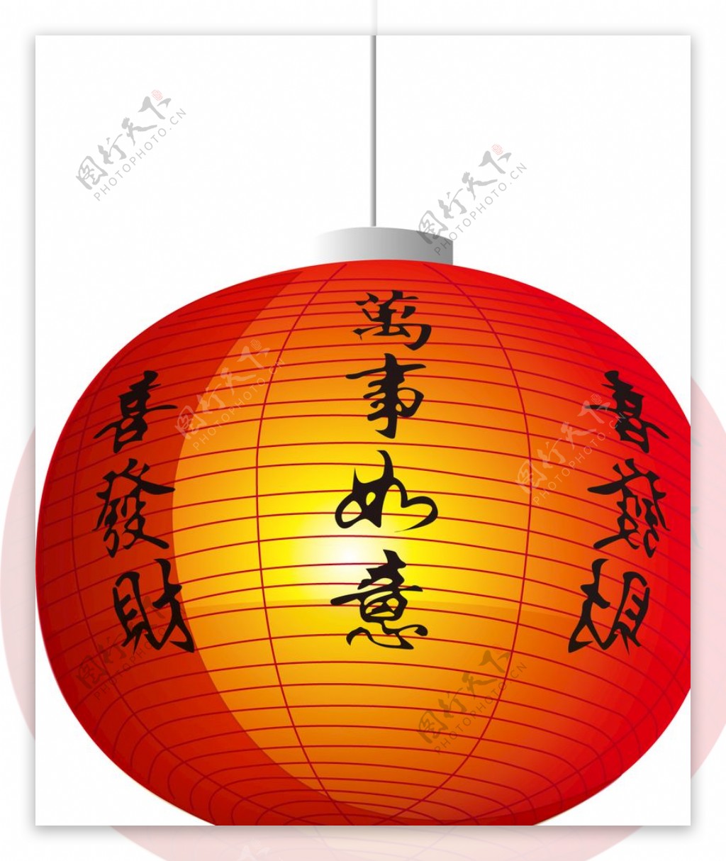 中国风传统古代手绘彩绘灯笼素材