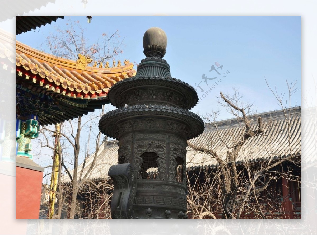 香炉寺庙古风中国风背景素材