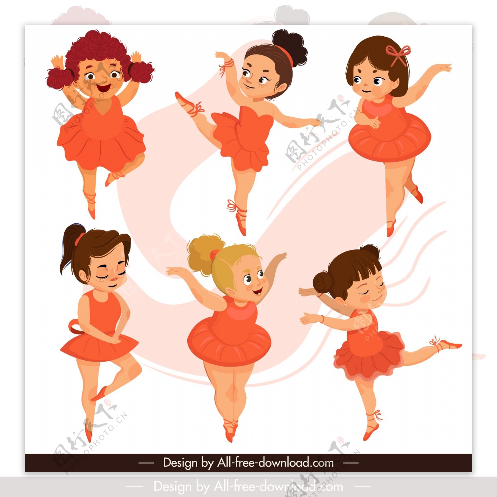 卡通芭蕾舞女孩图片素材-编号04136371-图行天下