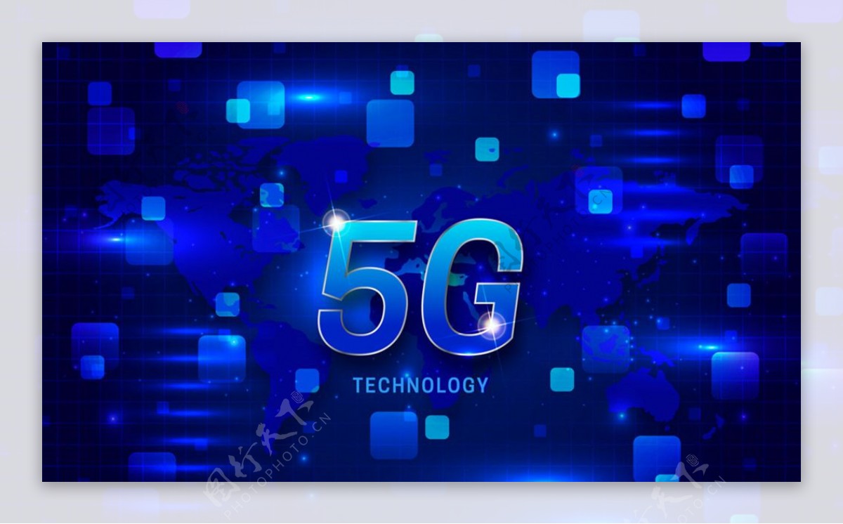 蓝色5G技术海报