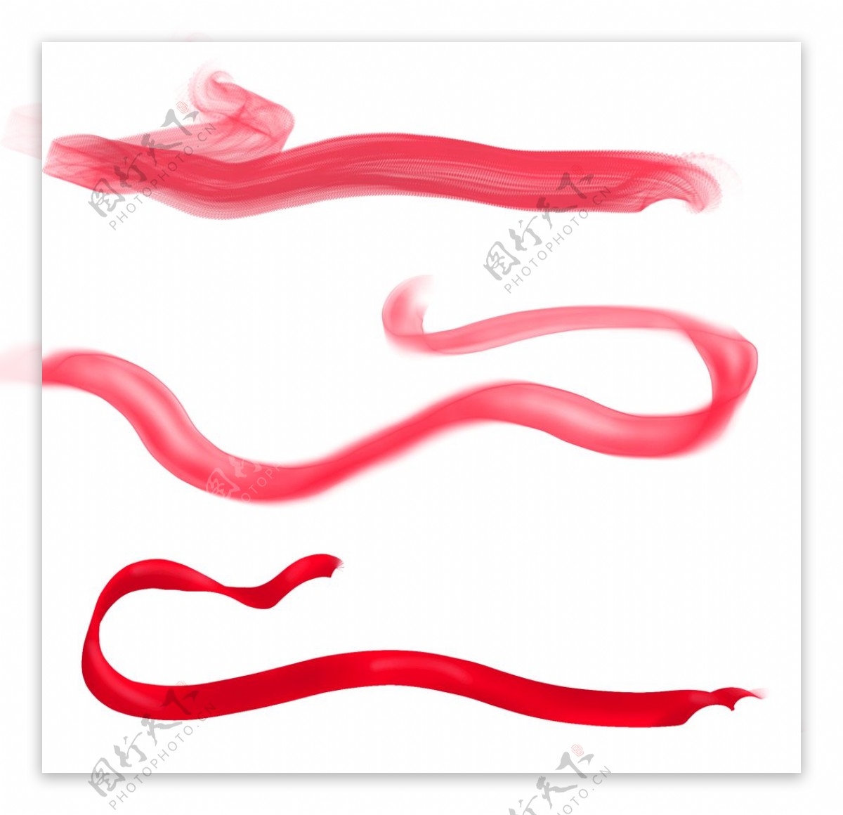 丝绸飘带绸带喜庆红色布分层高清