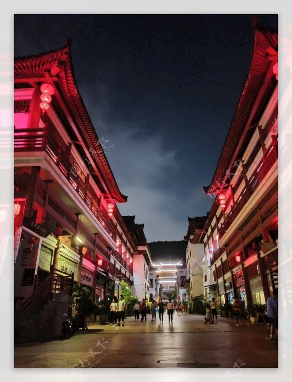 中式建筑夜景