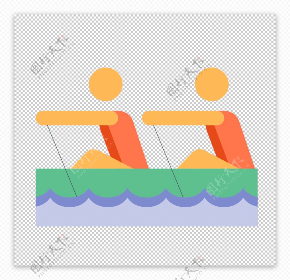 划船运动标志图形图标装饰素材