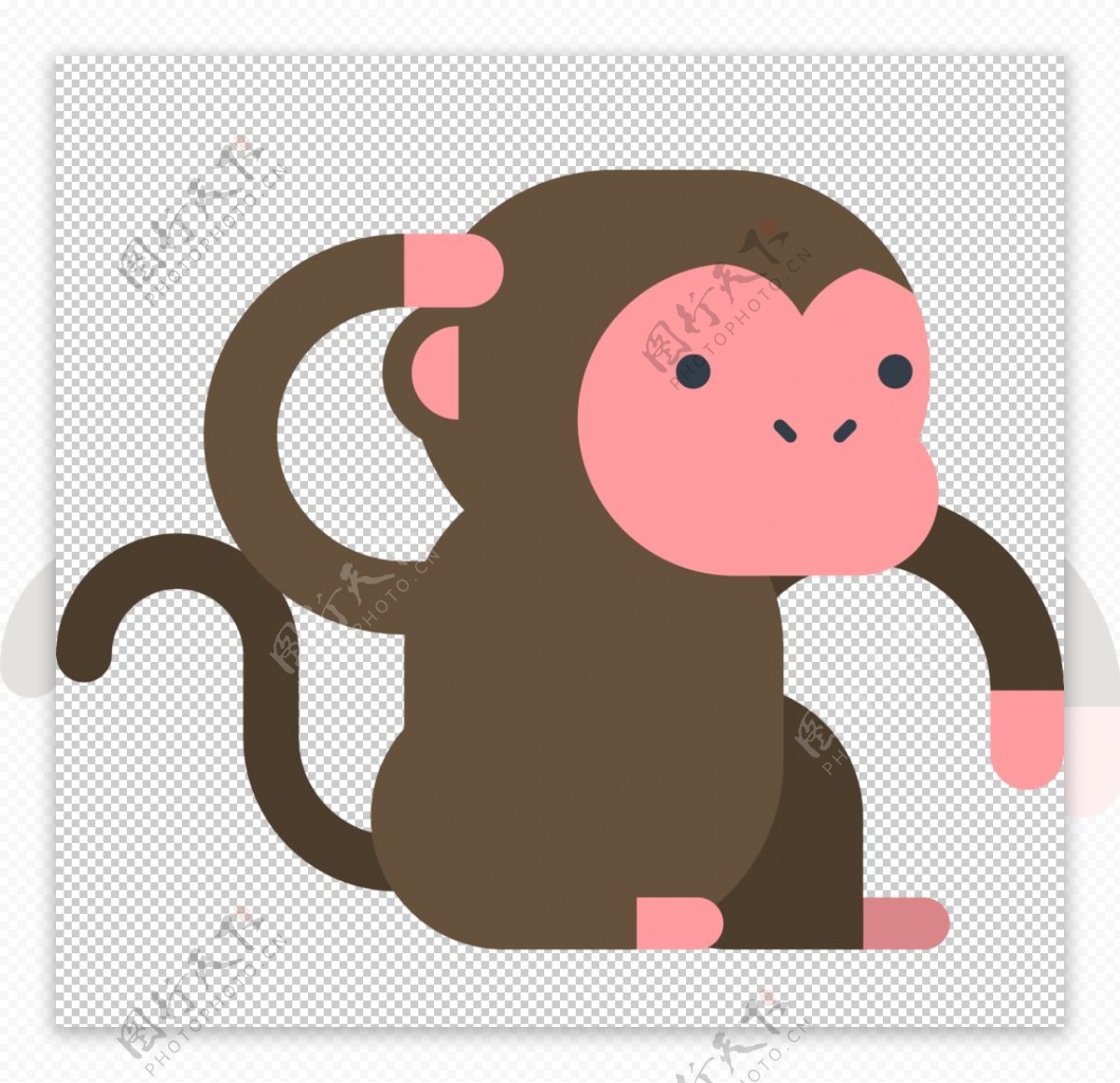 猴子动物标志图形图标装饰素材