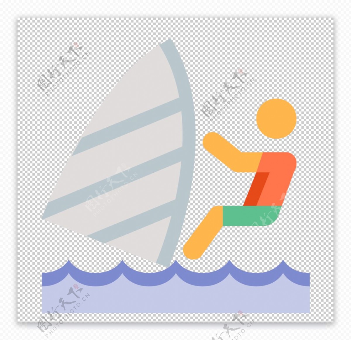 帆船运动标志图形图标装饰素材