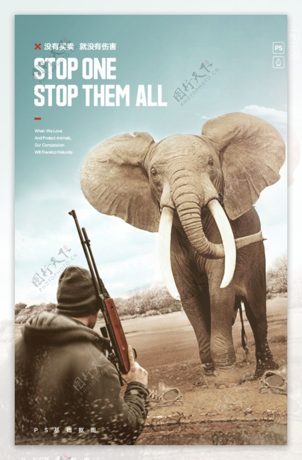 保护动物海报