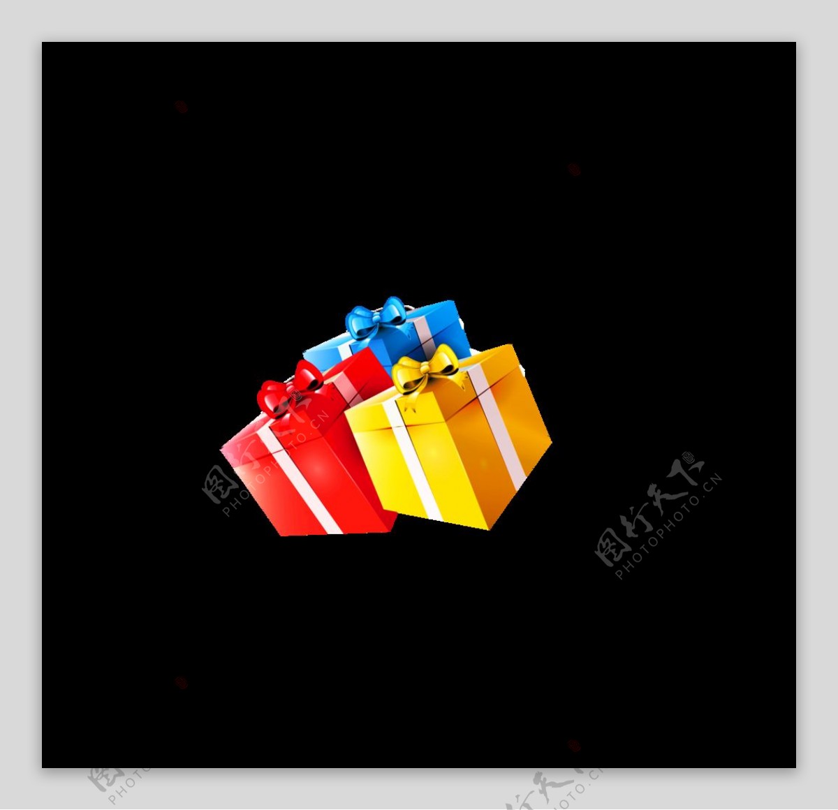 礼品礼物盒红色黄色绿色蓝色