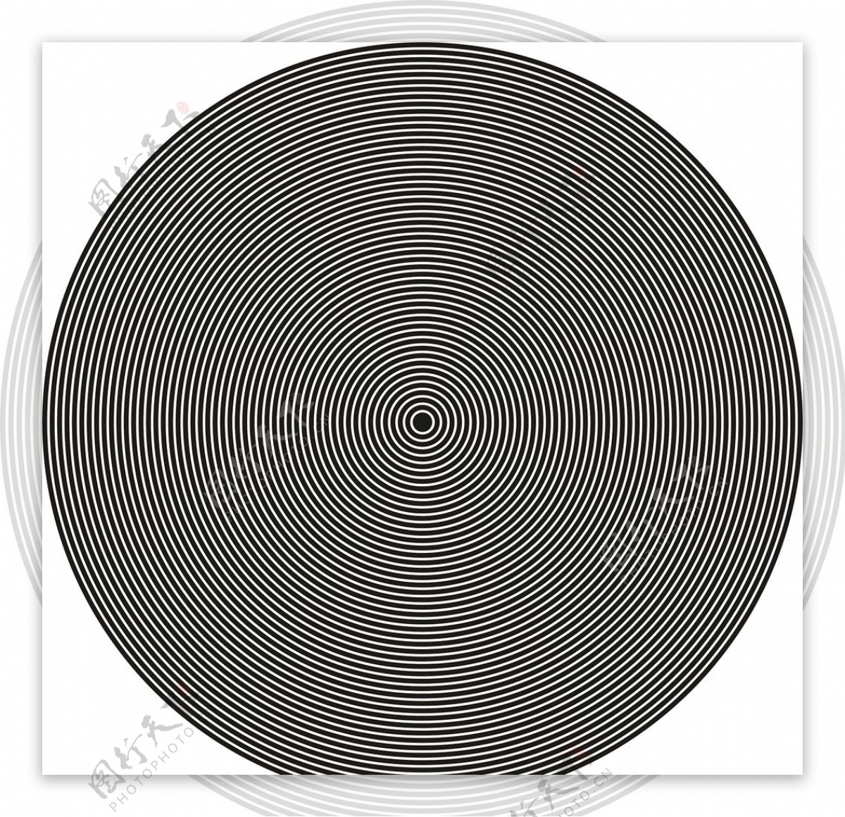 圆圈循环漩涡黑线圆底纹